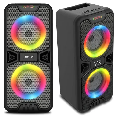 Портативная Bluetooth-колонка BKK B86 – 20 Вт, LED-подсветка, FM-радио, USB, TF, AUX, MIC, аккумулятор 3000 мА