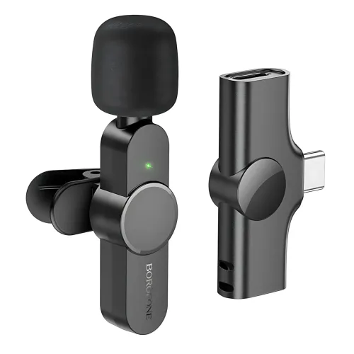 Беспроводной петличный микрофон Borofone IP BFK12 Trophy Lavalier, 2.4 ГГц, Lightning, 70 мАч - фото 2