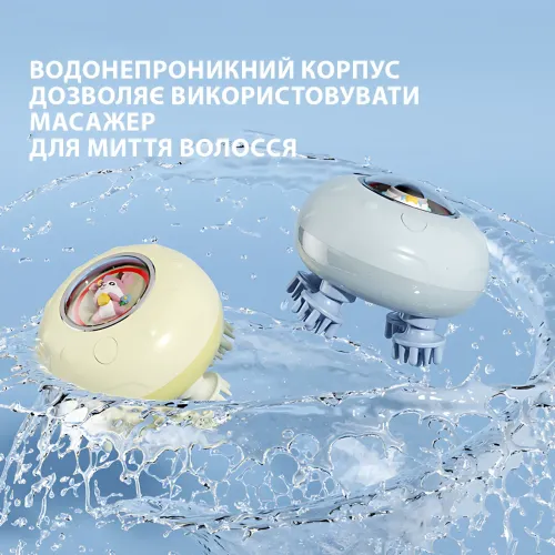Беспроводной массажёр для головы AND XL-1234, глубокий массаж, 3 режима, USB-зарядка, силиконовые насадки - фото 3