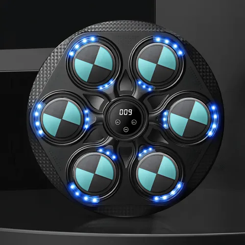 Боксерский тренажер LY-737 с музыкой, RGB-подсветкой и перчатками, настенный, 41.5×41.5 см - фото 2