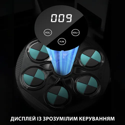 Боксерский тренажер LY-737 с музыкой, RGB-подсветкой и перчатками, настенный, 41.5×41.5 см - фото 3