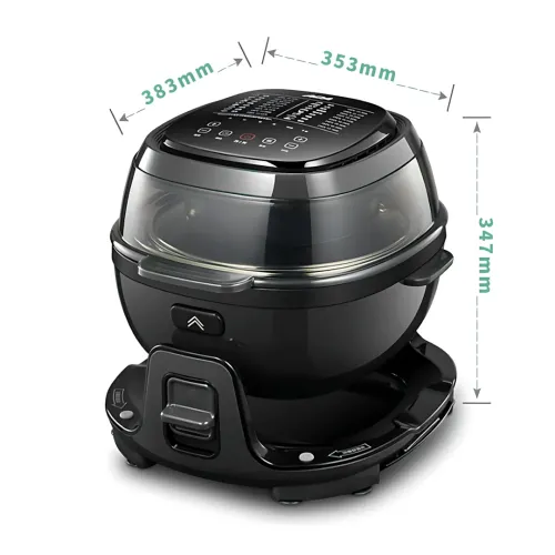 Smart-аэрогриль Zepline ZP-140, аэрофритюр 10 л, 4000 Вт, 18 программ, сенсорное управление, черный Серый - фото 10