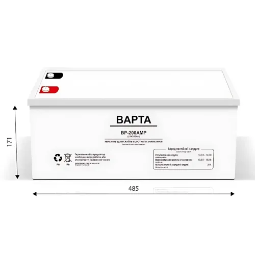 Гелевый аккумулятор BAPTA BP-200AMP 12В 200Ач – 46,5 кг, 30А, герметичный, глубокий разряд - фото 9