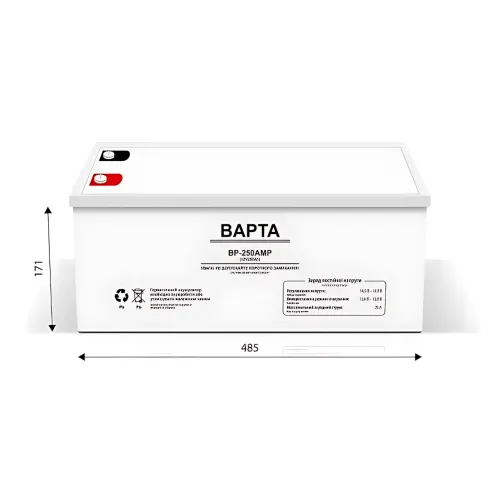 Гелевый аккумулятор BAPTA BP-250AMP – 12В, 250Ач, 35А, 53 кг, герметичный, необслуживаемый - фото 10