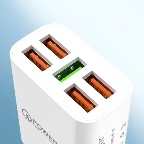Зарядное устройство Travel Charger 27-52, 220В 3,5А QC3.0 USBx5 – 5 портов, Quick Charge 3.0, 100-240V, белый - фото 8