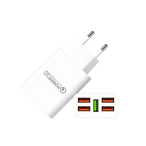 Зарядное устройство Travel Charger 27-52, 220В 3,5А QC3.0 USBx5 – 5 портов, Quick Charge 3.0, 100-240V, белый - фото 6