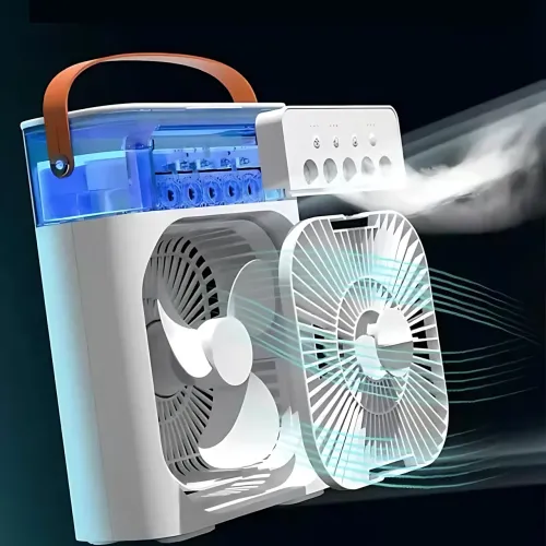 Мини-вентилятор 3-в-1: охлаждение, увлажнение, подсветка – 3 скорости, USB Type-C вентилятор, 26х21 см - фото 2