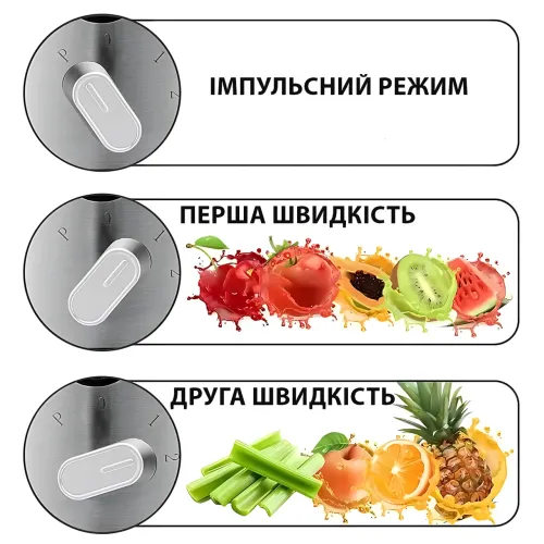 Кухонний комбайн 4в1 Zepline ZP-122 — Соковичавниця, Блендер, Кавомолка та Подрібнювач 3000 Вт, 2 швидкості - фото 6
