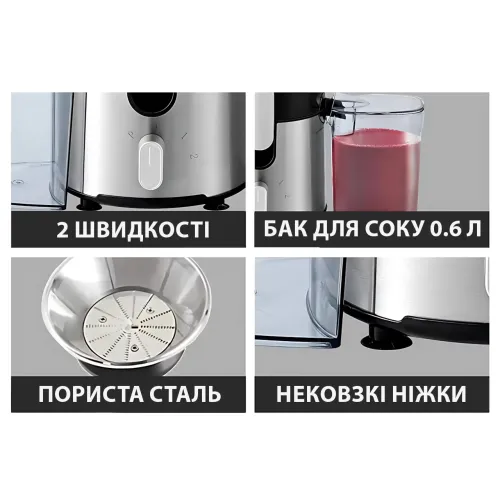 Кухонний комбайн 4в1 Zepline ZP-122 — Соковичавниця, Блендер, Кавомолка та Подрібнювач 3000 Вт, 2 швидкості - фото 7
