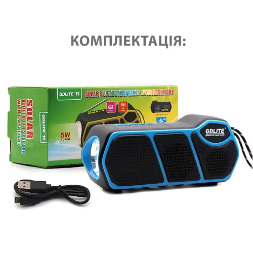 Портативная колонка с солнечной батареей и фонарем CCLAMP CL-823 – Bluetooth, USB, SD, FM, 5Вт, 1500 мАч Зеленый - фото 10