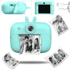 Фотоаппарат моментальной печати Print Camera MA458 – 1080 dpi, термопечать 57×30 мм, USB, Bluetooth, голубой