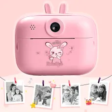 Фотоаппарат моментальной печати Print Camera MA458 – 1080 dpi, термопечать 57×30 мм, USB, Bluetooth, голубой Розовый