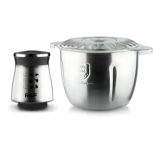 Измельчитель продуктов RAF R.7030 – 1000W, 3L, нержавеющая сталь, 4 лезвия, защита от перегрева - фото 3