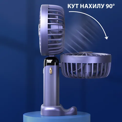 Мінівентилятор ручний N15 з нахилом, 5 швидкостей, заряджання Type-C, підставка для телефона, ароматерапія - фото 6