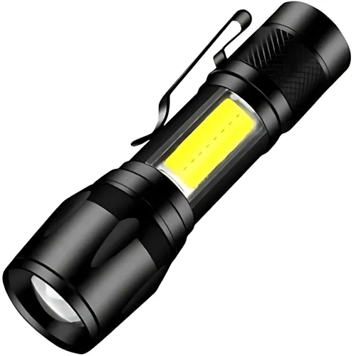 Ручной фонарик BL 513 USB с XPE + COB LED, 500 лм, зумом, встроенным аккумулятором, 3 режимами и влагозащитой - фото 2