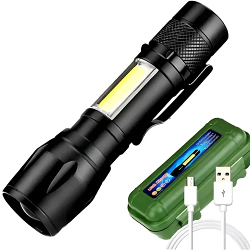 Ручной фонарик BL 513 USB с XPE + COB LED, 500 лм, зумом, встроенным аккумулятором, 3 режимами и влагозащитой - фото 14