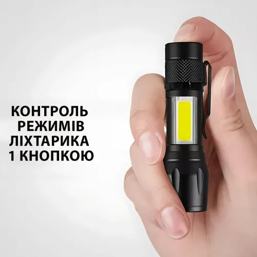 Ручной фонарик BL 513 USB с XPE + COB LED, 500 лм, зумом, встроенным аккумулятором, 3 режимами и влагозащитой - фото 8