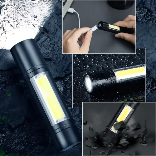 ​​​​​​​Тактический мини-фонарик Bailong BL-1501, аккумуляторный, 3 режима работы, зарядка USB, IP44 - фото 2