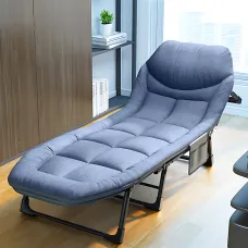 Розкладний туристичний шезлонг 200×66×30 см — металевий каркас, до 120 кг, регульована спинка та ніжки