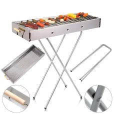 Мангал переносной BARBECUE TRAY 770T MD-008 8009 – 78×30×78 см, решётка, складные ножки, вентиляция