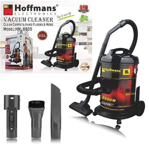 Пылесос вакуумный Hoffmans HM-8805, мощность 2800 Вт, 25 л, HEPA фильтр, телескопическая трубка, 3 насадки