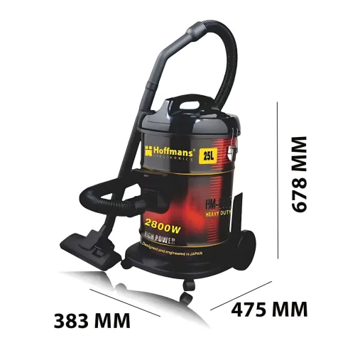 Пылесос вакуумный Hoffmans HM-8805, мощность 2800 Вт, 25 л, HEPA фильтр, телескопическая трубка, 3 насадки - фото 16