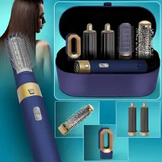 Фен-стайлер 5 в 1 Hot Air Styler 1200 Вт с ионизацией, температурой до 120 °C, 3 режима, в кейсе, шнур 2 м Голубой