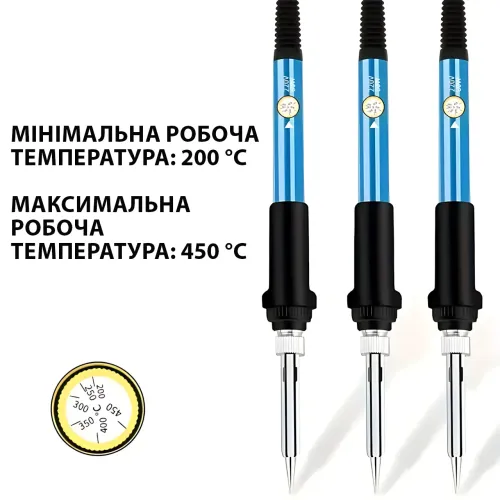 Паяльний набір Soldering Kit 60 Вт, з керамічним нагрівачем 200-450 °C, мультиметром, у кейсі - фото 4