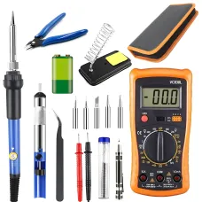 Паяльный набор Soldering Kit 60 Вт, с керамическим нагревателем 200–450°C, мультиметром, в кейсе