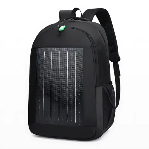 Рюкзак із вбудованою сонячною батареєю 10w і USB-виходом GDTIMES GD-1320SL, чорний - фото 2