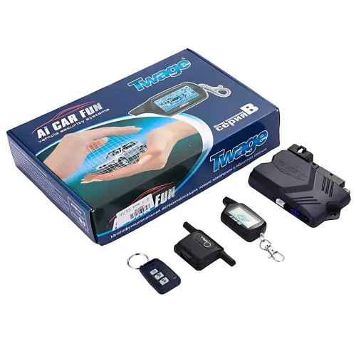 Автосигнализация CAR ALARM 2 WAY B9  с автозапуском, двусторонней связью, ЖК-брелоком, дальность до 1200 м - фото 2