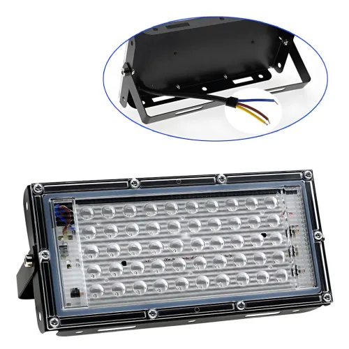 Прожектор LED LIGHT 220V 50W | 6500K, IP65, холодный белый, 50 диодов, настенное крепление, ручка и петля - фото 3