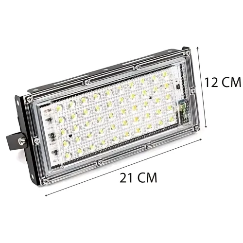 Прожектор LED LIGHT 220V 50W | 6500K, IP65, холодный белый, 50 диодов, настенное крепление, ручка и петля - фото 9