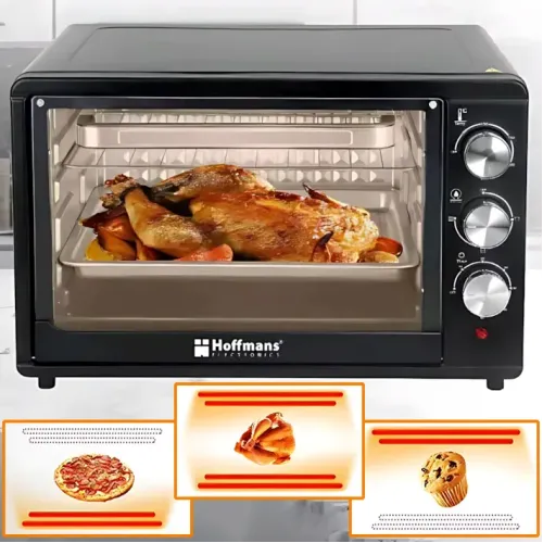 Электродуховка Hoffmans Electronics HM-751 — 2000 Вт, 45 л, таймер 60 мин, 4 ТЭНа, терморегулятор
