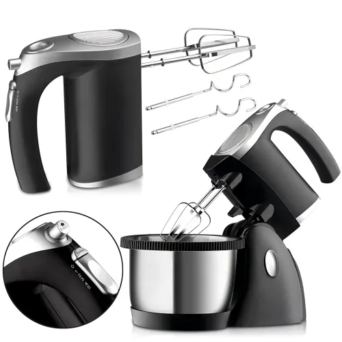 Миксер Hoffmans HM-6630, 1000 Вт, планетарный, чаша 3 л, 5 скоростей, 4 насадки, импульсный режим Белый - фото 2