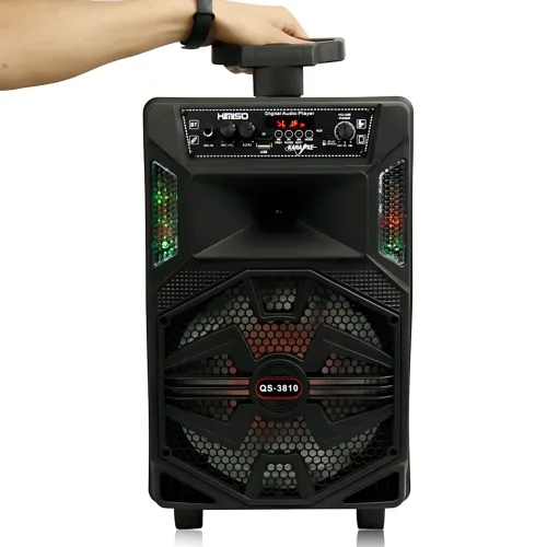 Колонка Kimiso QS-3810 15Вт, караоке + микрофон, светомузыка, Bluetooth/FM/USB/TF/AUX, аккумулятор - фото 5