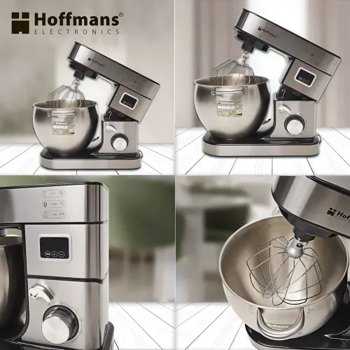 Планетарний міксер Hoffmans HM-8081 1600 Вт, тістоміс із чашею 12 л, 6 швидкостей, 3 насадки, турборежим - фото 10
