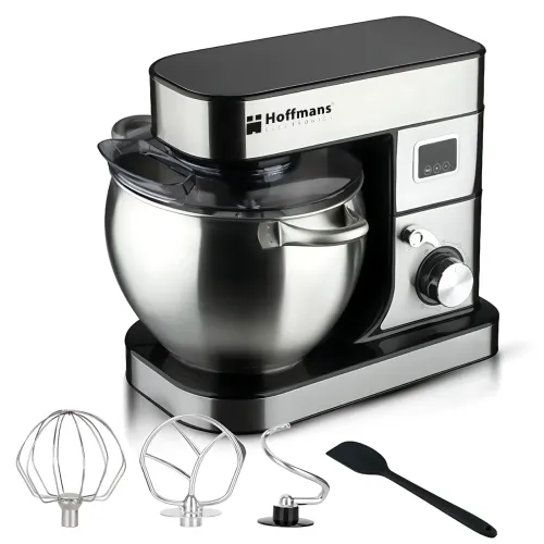 Миксер планетарный Hoffmans HM-8082, тестомес 15 л, 2000 Вт, 6 скоростей, металл, 3 насадки - фото 2