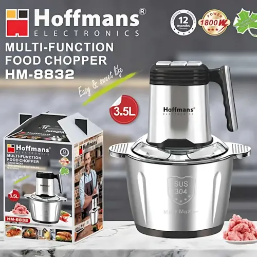 Кухонний подрібнювач Hoffmans HM-8832 — 1800 Вт, 3.5 л, 4 леза, 3 швидкості, сталева антипригарна чаша - фото 9