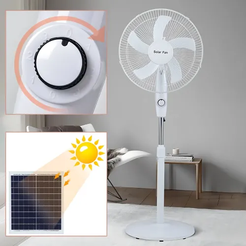 Вентилятор Solar Fun MNJ-168 16, 15 Вт, с солнечной панелью 12 Вт и диммером, аккумулятор 12000 мАч