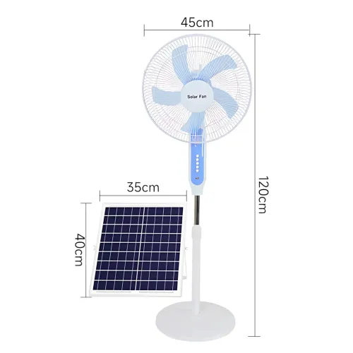 Вентилятор підлоговий Solar Fun MNJ-188 із сонячною панеллю 20 Вт, 16 дюймів, 25 Вт, 3 швидкості, кнопки - фото 9