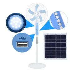 Вентилятор напольный Solar Fun MNJ-188 с солнечной панелью 20 Вт, 16 дюймов, 25 Вт, 3 скорости, кнопки