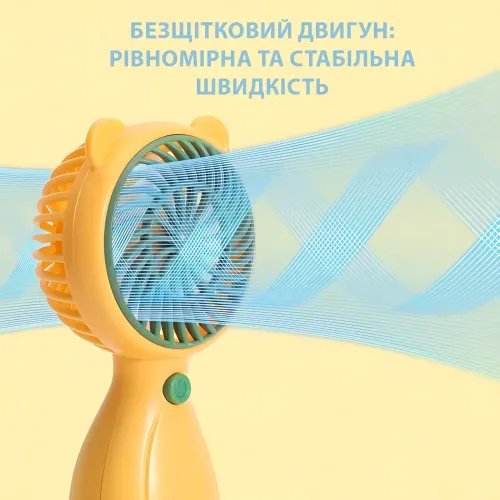 Мінівентилятор портативний USB, 3 швидкості, 2.5 Вт, тихий (до 30 дБ), знімна решітка, підставка для телефона Зелений - фото 6