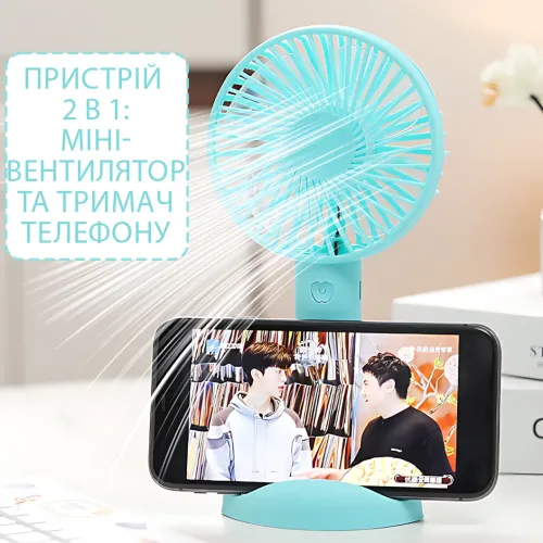 Портативный мини-вентилятор X-9 с подставкой для телефона, 4.5 Вт, 3 скорости, 800 мАч, бесщеточный двигатель Черный - фото 5