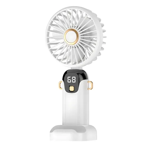 Портативный вентилятор JX-995 с 3 скоростями обдува, LED-дисплеем, USB зарядкой и подставкой для телефона - фото 2