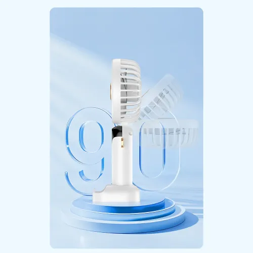 Портативный вентилятор JX-995 с 3 скоростями обдува, LED-дисплеем, USB зарядкой и подставкой для телефона - фото 5