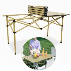 Складной туристический стол AND 95×55×50 см, металл+алюминий, до 60 кг, вес 4,8 кг, с сумкой, для пикника