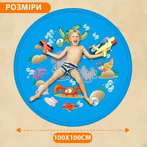Надувной водяной коврик-фонтан MA555 «Дельфин», 100×100 см, для детей и собак, ПВХ, подключение к шлангу - фото 10