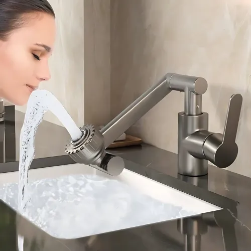 Смеситель для раковины faucet  AND938 телескопический поворотный 361 мм, однозахватный, латунь, матовый - фото 5