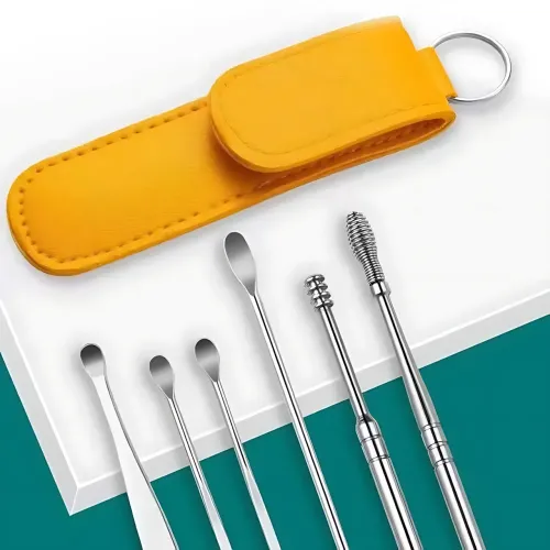Набор инструментов для чистки ушей TOOL SET, 6 предметов, медсталь, футляр, для удаления серных пробок - фото 3